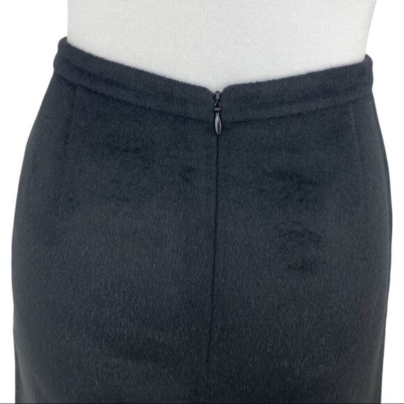 Prada Women's Black Wool Angora Designer Straight Quiet Luxury Skirt EU 42/W28 - Picture 6 of 9